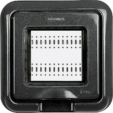 COPERCHIO IP55 PER INSTALLAZIONE INCASSATA IN SCATOLE 502E DI 2 MODULI LIVINGLIGHT E LUNA COLORE ANTRACITE - BTICINO 24602L product photo Photo 02 3XL