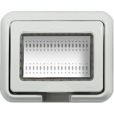 COPERCHIO IP55 PER INSTALLAZIONE INCASSATA IN SCATOLA 503E DI 3 MODULI LIVINGLIGHT O LUNA - BTICINO 24603 product photo Photo 02 3XL