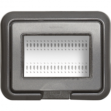 COPERCHIO IDROBOX ANTRACITE IP55 503E 3 MODULI LIVING LIGHT LUNA - BTICINO 24603L product photo Photo 01 3XL