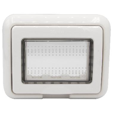 COPERCHIO IDROBOX BIANCO IP55 PER 503E 3 MODULI LIVING LIGHT LUNA - BTICINO 24603N product photo Photo 02 3XL