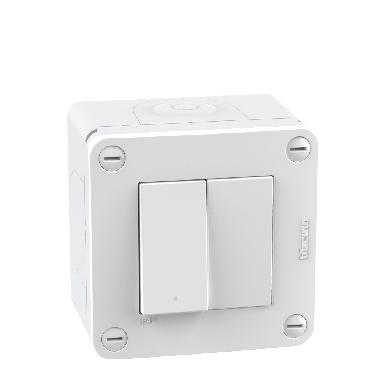 SCATOLA IP40 + INTERRUTTORE 2 MODULI WHITE MATIXGO - BTICINO 28402W1 product photo Photo 02 3XL