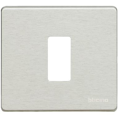 PLACCA 1 POSTO SCATOLA TONDA ALLUMINIO MAGIC - BTICINO 500/1/AL product photo Photo 02 3XL