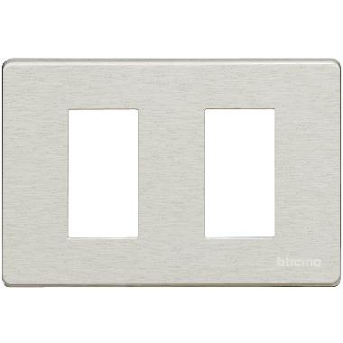 PLACCA 2 POSTI ALLUMINIO MATIX AVORIO MAGIC TT - BTICINO 503/2A/AL product photo Photo 02 3XL