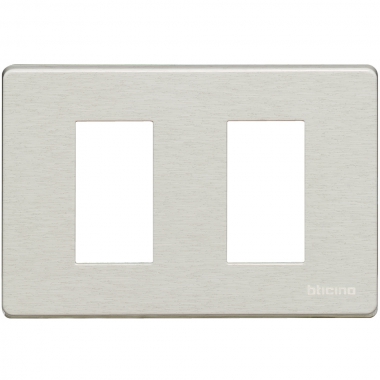 PLACCA 2 POSTI ALLUMINIO MATIX AVORIO MAGIC TT - BTICINO 503/2A/AL product photo Photo 01 3XL