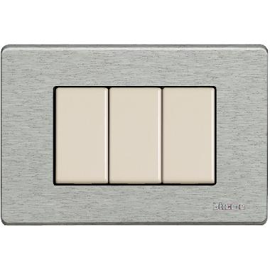 PLACCA 3 POSTI ALLUMINIO MATIX AVORIO MAGIC TT - BTICINO 503/3A/AL product photo Photo 02 3XL