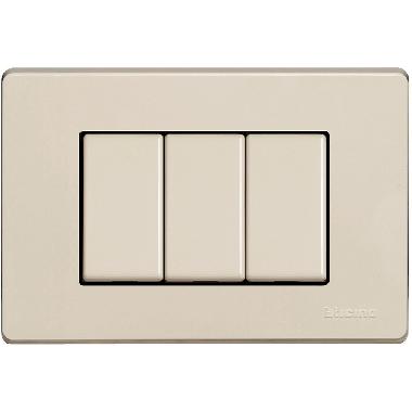 PLACCA 3 POSTI MÀTIX PER SCATOLA RETTANGOLARE - BTICINO 503/3A/R product photo Photo 02 3XL