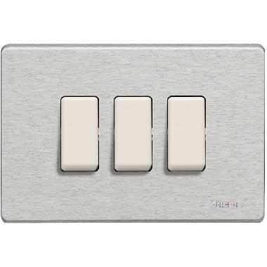 PLACCA 3 FORI ALLUMINIO ORIGINALE MAGIC - BTICINO 503/3/AL product photo Photo 02 3XL