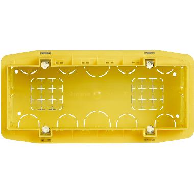 SCATOLA DA INCASSO A 7/6 POSTI IN LINEA GIALLO - BTICINO 506L product photo Photo 02 3XL