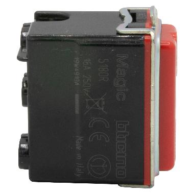 MAGIC PRESA BIPASSO 2P+T 10/16 ROSSA - BTICINO 5180R product photo Photo 04 3XL