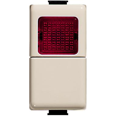 PULSANTE 1P NO 250V AC 10A COLORE AVORIO E PORTALAMPADA DI SEGNALAZIONE 24V 1,5W SPIA ROSSA - BTICINO A5057R product photo Photo 02 3XL