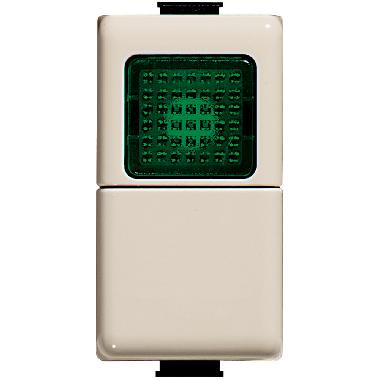 PULSANTE 1P NO 250V AC 10A COLORE AVORIO E PORTALAMPADA DI SEGNALAZIONE 24V 1,5W SPIA VERDE MATIX MAGIC - BTICINO A5057V product photo Photo 02 3XL
