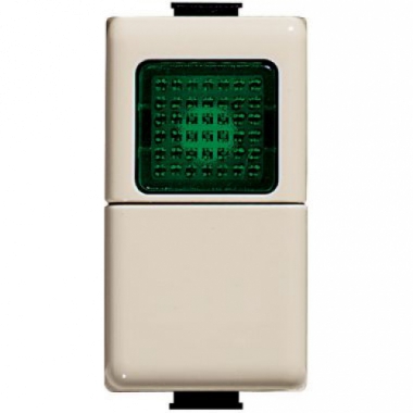 PULSANTE 1P NO 250V AC 10A COLORE AVORIO E PORTALAMPADA DI SEGNALAZIONE 24V 1,5W SPIA VERDE MATIX MAGIC - BTICINO A5057V product photo Photo 01 3XL