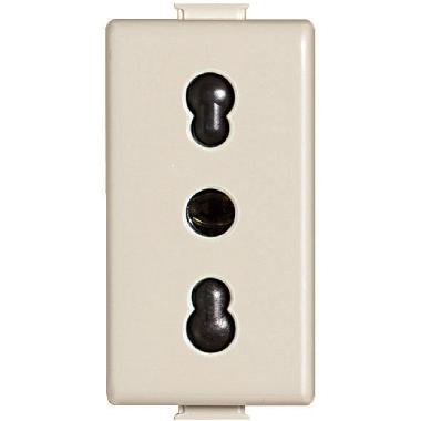 PRESA BIPASSO STANDARD ITALIA 2P+T 10/16A CON ALVEOLI SCHERMATI INTERASSE 19 E 26 MM AVORIO - BTICINO A5180 product photo Photo 02 3XL