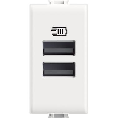 MATIX - Caricatore USB tipo A+A 1 modulo bianco - BTICINO AM4191AA product photo Photo 02 3XL
