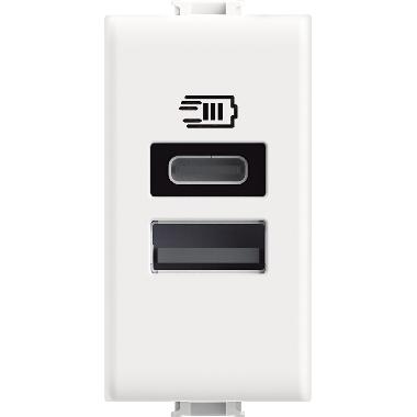 MATIX - Caricatore USB tipo A+C 1 modulo bianco - BTICINO AM4191AC product photo Photo 01 3XL
