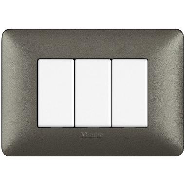 matix - placca 3 posti iron - BTICINO AM4803MIR product photo Photo 02 3XL