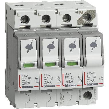 BTDIN - SPD T2 20KA 3P+N NR - BTICINO F10AS4 - BTICINO F10AS4 - BTICINO F10AS4 product photo Photo 02 3XL