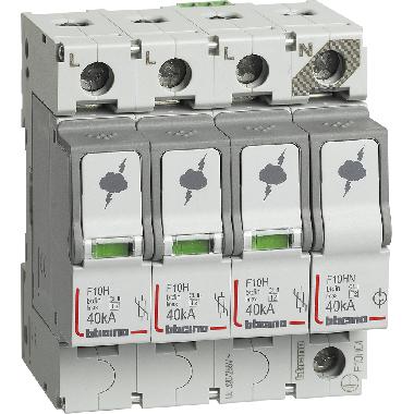 BTDIN - SPD T2 40KA 3P+N NR+SD - BTICINO F10HC4 - BTICINO F10HC4 - BTICINO F10HC4 product photo Photo 01 3XL