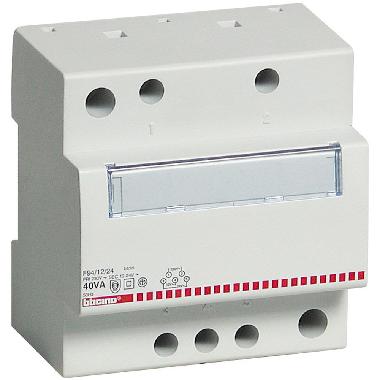 TRASFORMATORE DI SICUREZZA MONOFASE PRIMARIO 230V SECONDARIO 12/24V 40VA 5 MODULI DIN BTDIN - BTICINO F94/12/24 product photo Photo 02 3XL