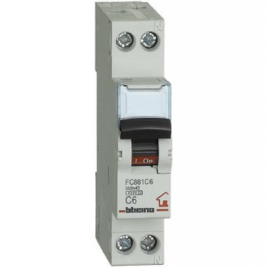 interruttore magnetotermico c6 1p+n 1m 4500a - BTICINO FC881C6 product photo Photo 01 3XL