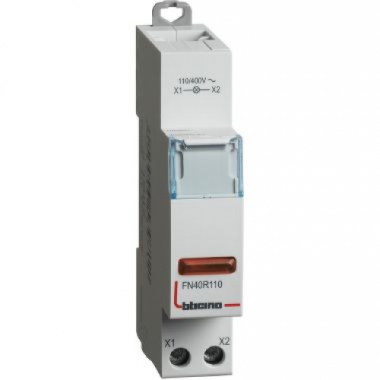 PORTALAMPADA SPIA SINGOLA LED ROSSA 110/400V AC - BTICINO FN40R110 product photo Photo 01 3XL