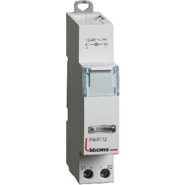 PORTALAMPADA PER SEGNALAZIONE  SINGOLA LED TRASPA. 12/48V AC/DC BTDIN - BTICINO FN40T12 product photo Photo 02 3XL