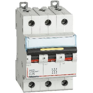 BTDIN160 -  INTERRUTTORE MAGNETOTERMICO 3P CURVA C 25A 16KA - BTICINO FT83C25 product photo Photo 01 3XL
