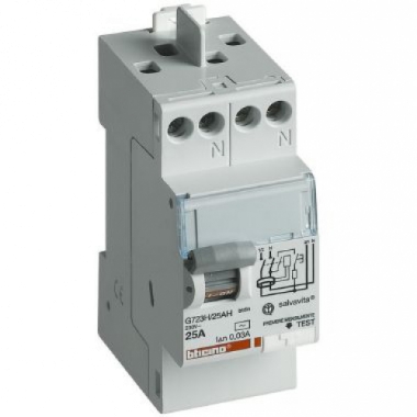 INTERRUTTORE DIFFERENZIALE PURO AC 2P 25A 30MA BTDIN - BTICINO G723AC25 product photo Photo 01 3XL