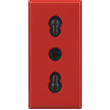 PRESA BIPASSO 2P+T 10/16A ROSSA AXOLUTE - BTICINO H4180R product photo Photo 02 3XL