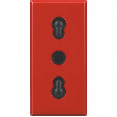 PRESA BIPASSO 2P+T 10/16A ROSSA AXOLUTE - BTICINO H4180R product photo Photo 01 3XL