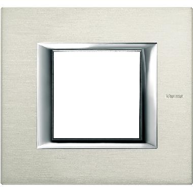 AXOLUTE - PLACCA 2P ALLUMINIO SPAZZOLATO - BTICINO HA4802XC product photo Photo 02 3XL