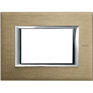 PLACCA 3P TITANIO SPAZZOLATO AXOLUTE - BTICINO HA4803NX product photo Photo 02 3XL