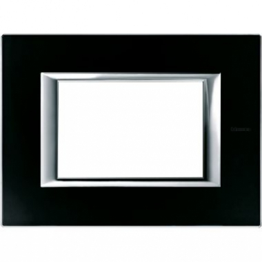 PLACCA 3P VETRO NERO NOTTE AXOLUTE - BTICINO HA4803VNN product photo Photo 01 3XL