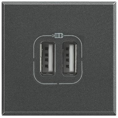 AXOLUTE - CARICATORE USB 2P 2400MA 5V ANT - BTICINO HS4285C2 - BTICINO HS4285C2 - BTICINO HS4285C2 product photo Photo 01 3XL