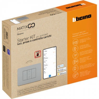 STARTER KIT PER GESTIRE LE LUCI SERIE GRIGIO MATIXGO - BTICINO JG1010KIT product photo Photo 01 3XL