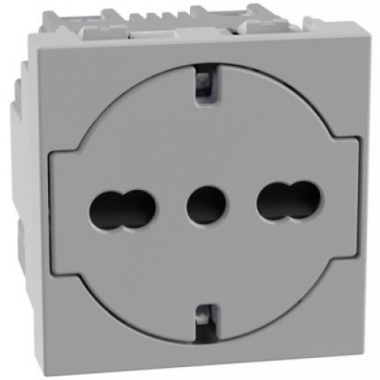 PRESA FLAT STANDARD TEDESCO E ITALIANO P40 - INTERASSE 19 MM E 26 MM - GRIGIO SERIE MATIXGO - BTICINO JG4140A16F product photo Photo 01 3XL