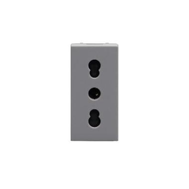 PRESA BIPASSO 2P+T 16 A 250 VA.C.- PER SPINE 2P E 2P+T 10 A E 16 A STANDARD ITALIA - 1 MODULO - GRIGIO SERIE MATIXGO - BTICINO JG4180 product photo Photo 03 3XL