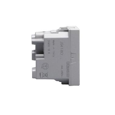 PRESA BIPASSO 2P+T 16 A 250 VA.C.- PER SPINE 2P E 2P+T 10 A E 16 A STANDARD ITALIA - 1 MODULO - GRIGIO SERIE MATIXGO - BTICINO JG4180 product photo Photo 04 3XL