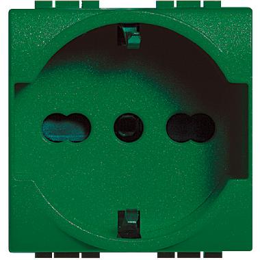 LIVING INT - PRESA SCHUKO E BIPASSO VERDE - BTICINO L4140X16V - BTICINO L4140X16V - BTICINO L4140X16V product photo Photo 02 3XL