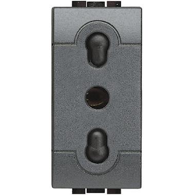 LIVING LIGHT NERA PRESA BIVALENTE BIPASSO 10/16A BTICINO L4180 - BTICINO L4180 product photo Photo 02 3XL