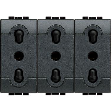 LIVING INT - PRESA TRIPLEX BIPASSO 10/16A - BTICINO L4180/3 product photo Photo 01 3XL