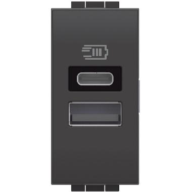 LL - CARICATORE USB TIPO A+C 1M ANTRACITE - BTICINO L4191AC - BTICINO L4191AC product photo Photo 01 3XL
