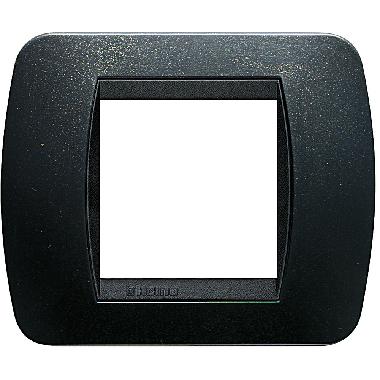 LIVING INT - PLACCA 2P PLASTICA ACCIAIO S. - BTICINO L4802PA product photo Photo 02 3XL