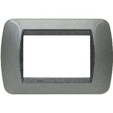 LIVING INT - PLACCA 3 POSTI ACCIAIO SCURO - BTICINO L4803AC product photo Photo 01 3XL