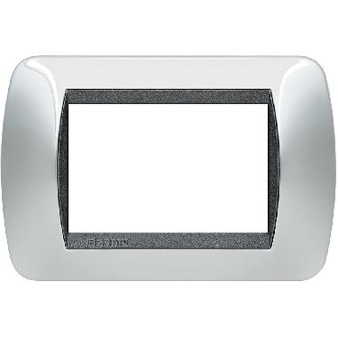 LIVING INT - PLACCA 3 POSTI CROMO LUCIDO - BTICINO L4803CR product photo Photo 02 3XL