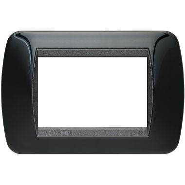 LIVING INT - PLACCA 3 POSTI NERO SOLID - BTICINO L4803NR product photo Photo 01 3XL