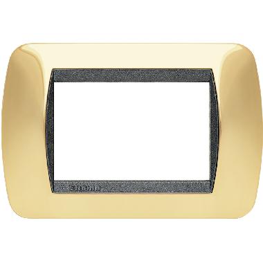 LIVING INT - PLACCA 3 POSTI ORO VERO - BTICINO L4803OR product photo Photo 02 3XL