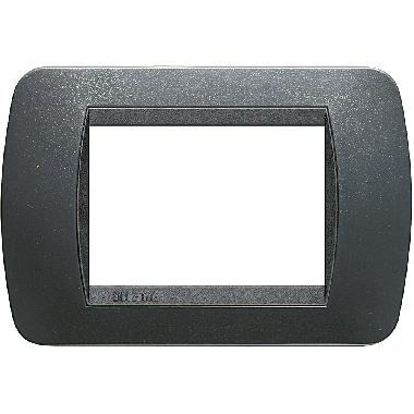 PLACCA 3P PLASTICA COLORE NERO LUCIDO LIVING INTERNATIONAL - BTICINO L4803PA product photo Photo 02 3XL