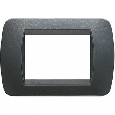 PLACCA 3P PLASTICA COLORE NERO LUCIDO LIVING INTERNATIONAL - BTICINO L4803PA product photo Photo 01 3XL