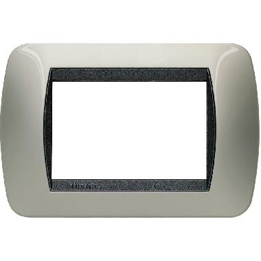 LIVING INT - PLACCA 3 POSTI TITANIO CHIARO - BTICINO L4803TC product photo Photo 02 3XL